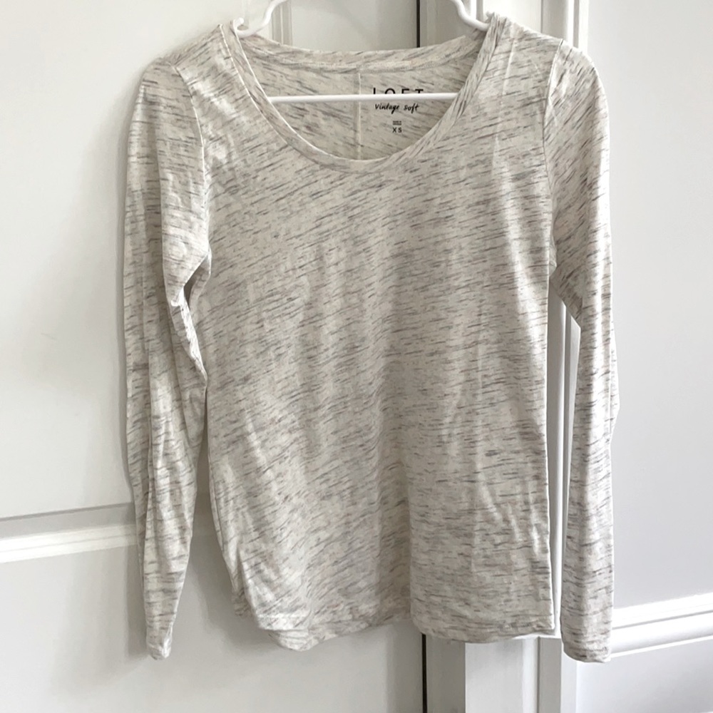 Gray long sleeve top from LOFT